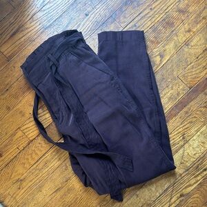 Old Navy Dark Purple Paper Bag Tie Waist Pants
